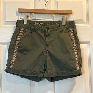 SONOMA Embroidered Detail Casual Shorts